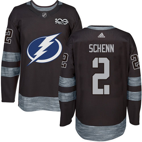 Adidas Tampa Bay Lightning Men #2 Luke Schenn Black 1917-2017 100th Anniversary Stitched NHL Jersey->tampa bay lightning->NHL Jersey
